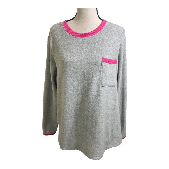 Cuddl duds Womens pullover fleece sweatshirt. Size Large. Pink grey. Long sleeve - Picture 1 of 10